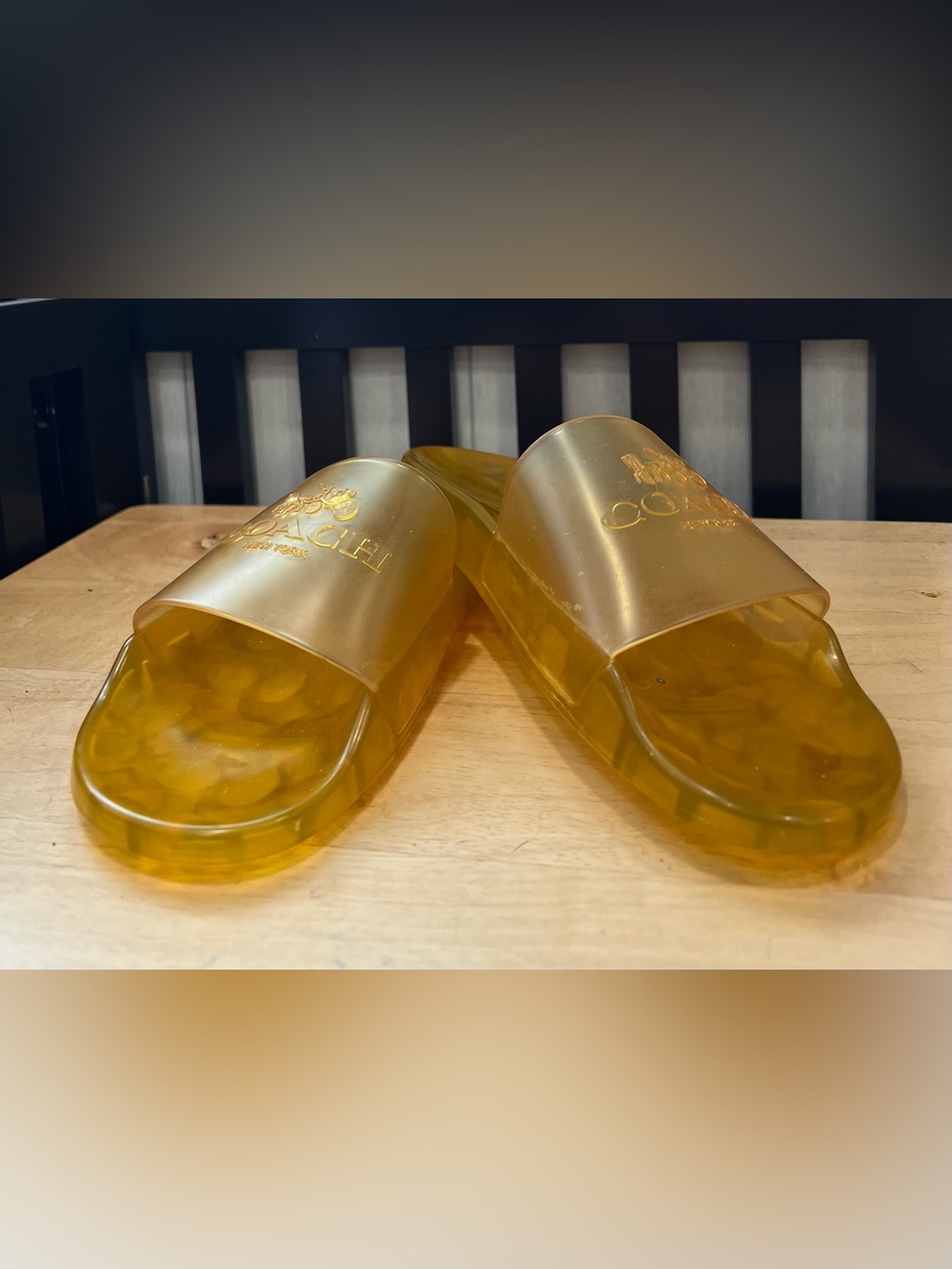 Coach Amber Translucent Slide Sandals EUC